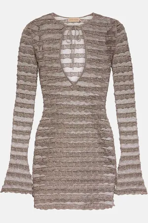 AYA MUSE Lace metallic knit minidress