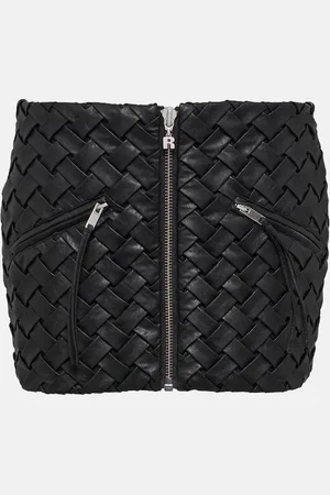 ROTATE Braided faux leather miniskirt