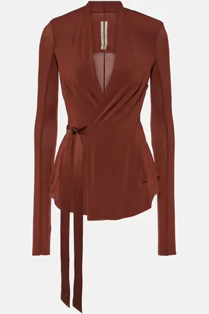 Rick Owens Hollywood cupro-blend wrap jacket