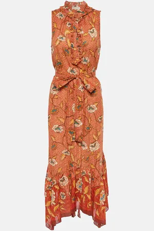 ULLA JOHNSON Beverly floral cotton-blend midi dress