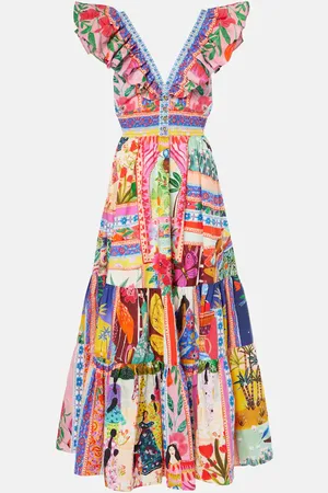 Camilla Embellished cutout cotton maxi dress