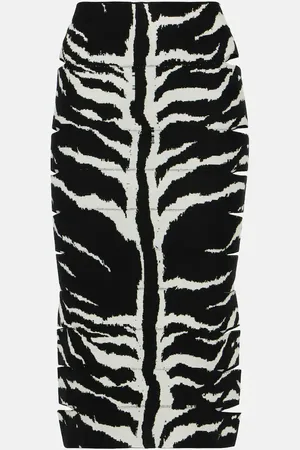 Alaïa Zebra-printed high-rise midi skirt