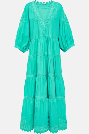 Juliet Dunn Tiered cotton poplin maxi dress