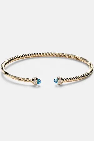 David Yurman CablespiraÂ® Flex 18kt cuff bracelet with topazes and diamonds