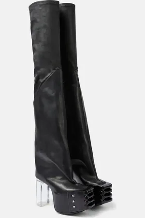 Rick Owens Platform leather over-the-knee boots