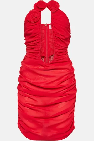 MAGDA BUTRYM Silk-blend floral appliquÃ© mini dress