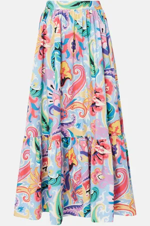 Etro Printed cotton maxi skirt