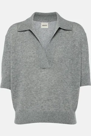 Khaite Shrunken Jo cashmere-blend polo sweater