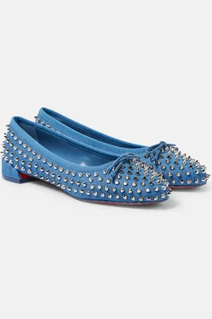 Christian Louboutin Sweetie Jane Spikes denim ballet flats