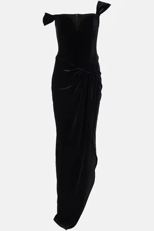 ALEX PERRY Asymmetric velvet bustier gown