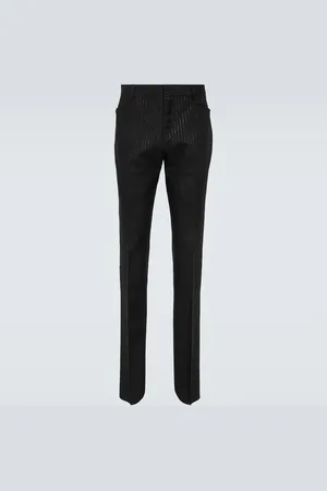 Tom Ford Atticus striped mohair-blend jacquard slim pants