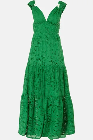 Farm Rio Monstera tiered cotton maxi dress