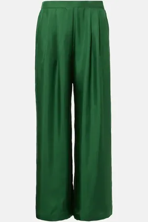 ASCENO Isola silk twill wide-leg pants