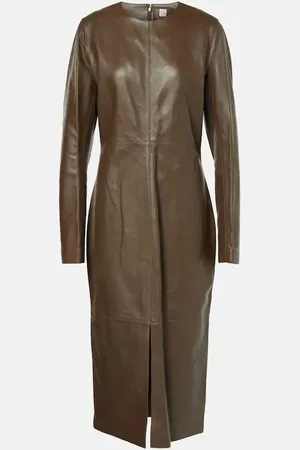 Totême Paneled leather midi dress