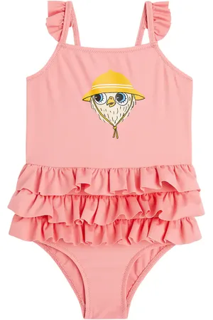 Mini Rodini Printed ruffle-trimmed swimsuit