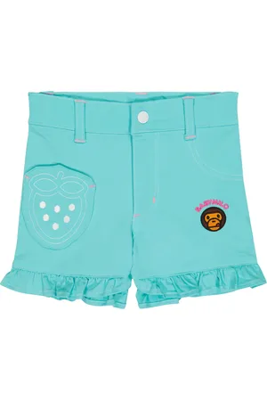 BAPE Baby MiloÂ® ruffle-trimmed denim shorts