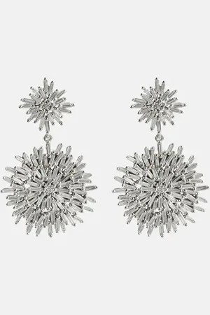 Suzanne Kalan Fireworks 18kt white gold drop earrings with diamonds