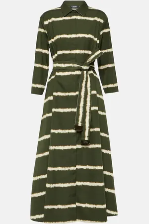 Max Mara Olanda striped cotton midi dress