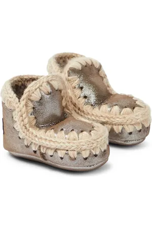 Mou Baby metallic leather booties
