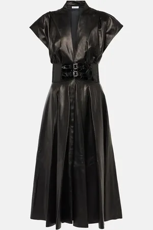 Alaïa Belted leather midi dress