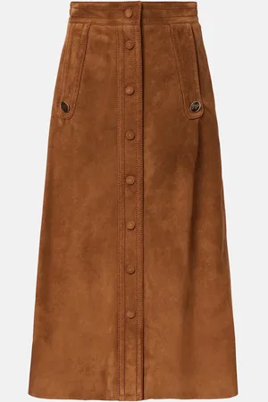 VALENTINO Suede midi skirt