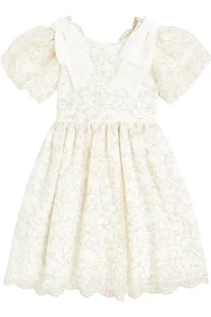 PATACHOU Bow-detail embroidered tulle dress