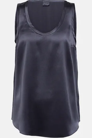Brunello Cucinelli Silk-blend tank top