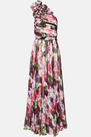 Costarellos Jera floral silk georgette gown