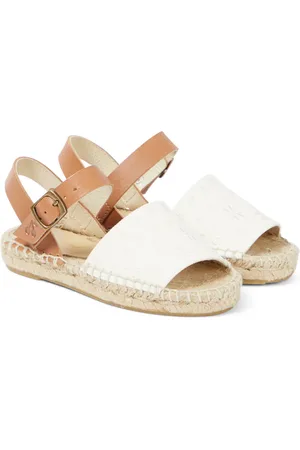 BONPOINT Fava leather-trimmed espadrilles