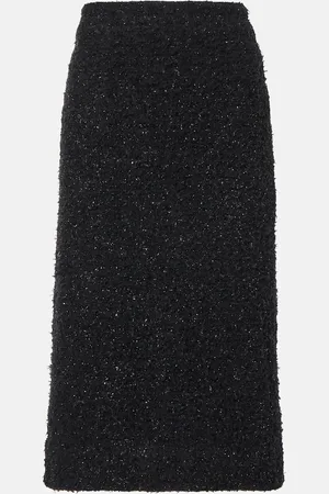 Balenciaga Cotton-blend tweed midi skirt