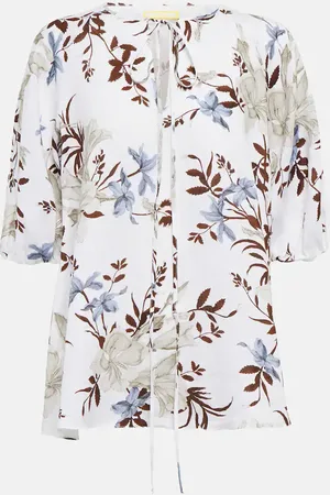 Erdem Eleni printed linen blouse