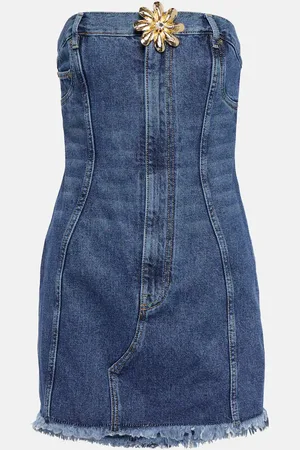 AREA Mussel Flower denim minidress
