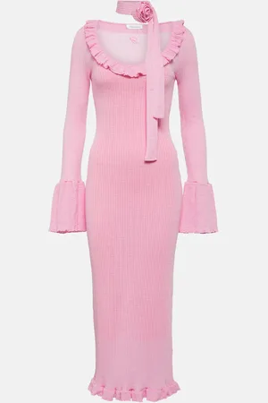 BLUMARINE Ruffled wool midi dress