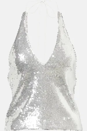 ROTATE Sequined halterneck top