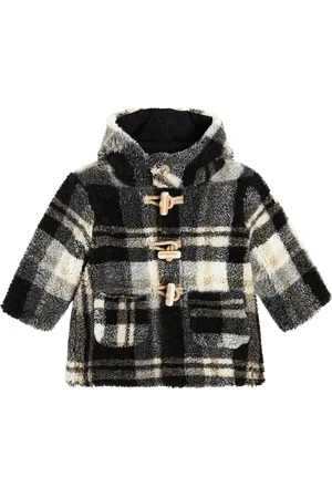 Il gufo Baby checked duffel coat