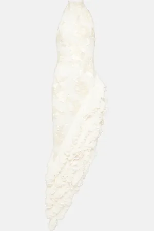 ROTATE Bridal floral-appliquÃ© maxi dress