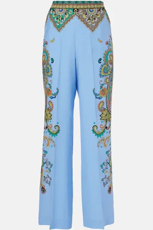 Etro Floral silk crÃªpe de chine wide-leg pants
