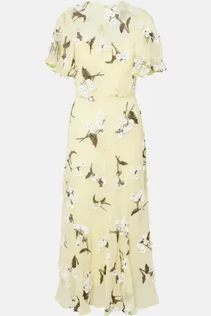 Erdem Floral-appliquÃ© georgette cocktail dress