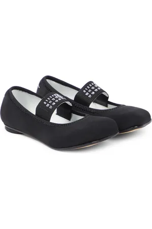Maison Margiela Leather-trimmed ballet flats