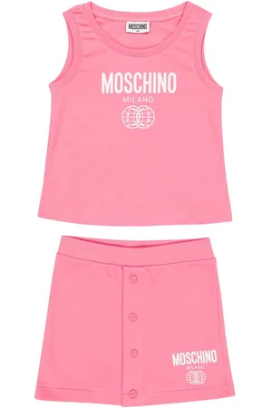 Moschino Printed cotton jersey top and skirt set