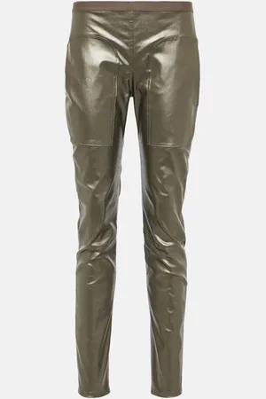 Rick Owens Metallic denim leggings
