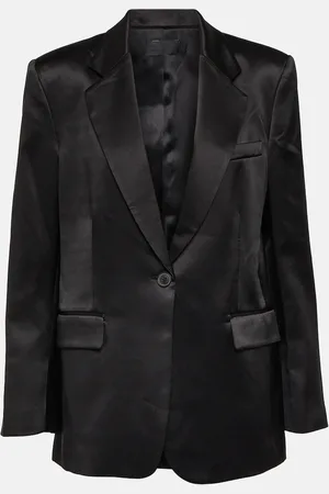 NILI LOTAN Boyfriend silk charmeuse blazer