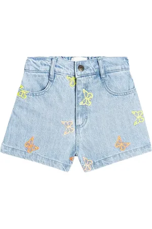 The New Society Burbank embroidered denim shorts