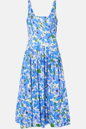 Carolina Herrera Floral cotton-blend midi dress