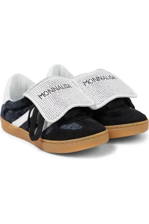 MONNALISA Logo suede sneakers