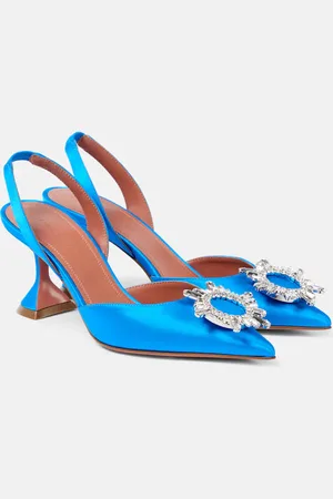 Amina Muaddi Begum 70 satin slingback pumps