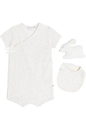BONPOINT Baby Cado cotton set of playsuit and bib