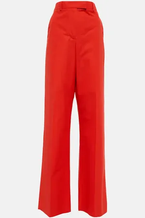 VALENTINO High-rise wide-leg cotton pants