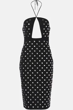 Stella McCartney Studded cutout halterneck midi dress