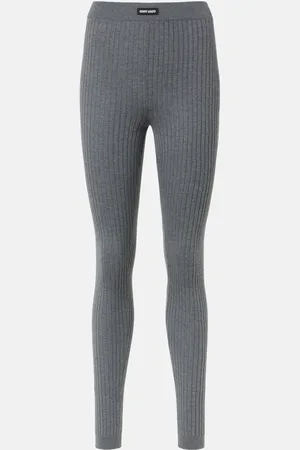 Miu Miu Ribbed-knit wool leggings